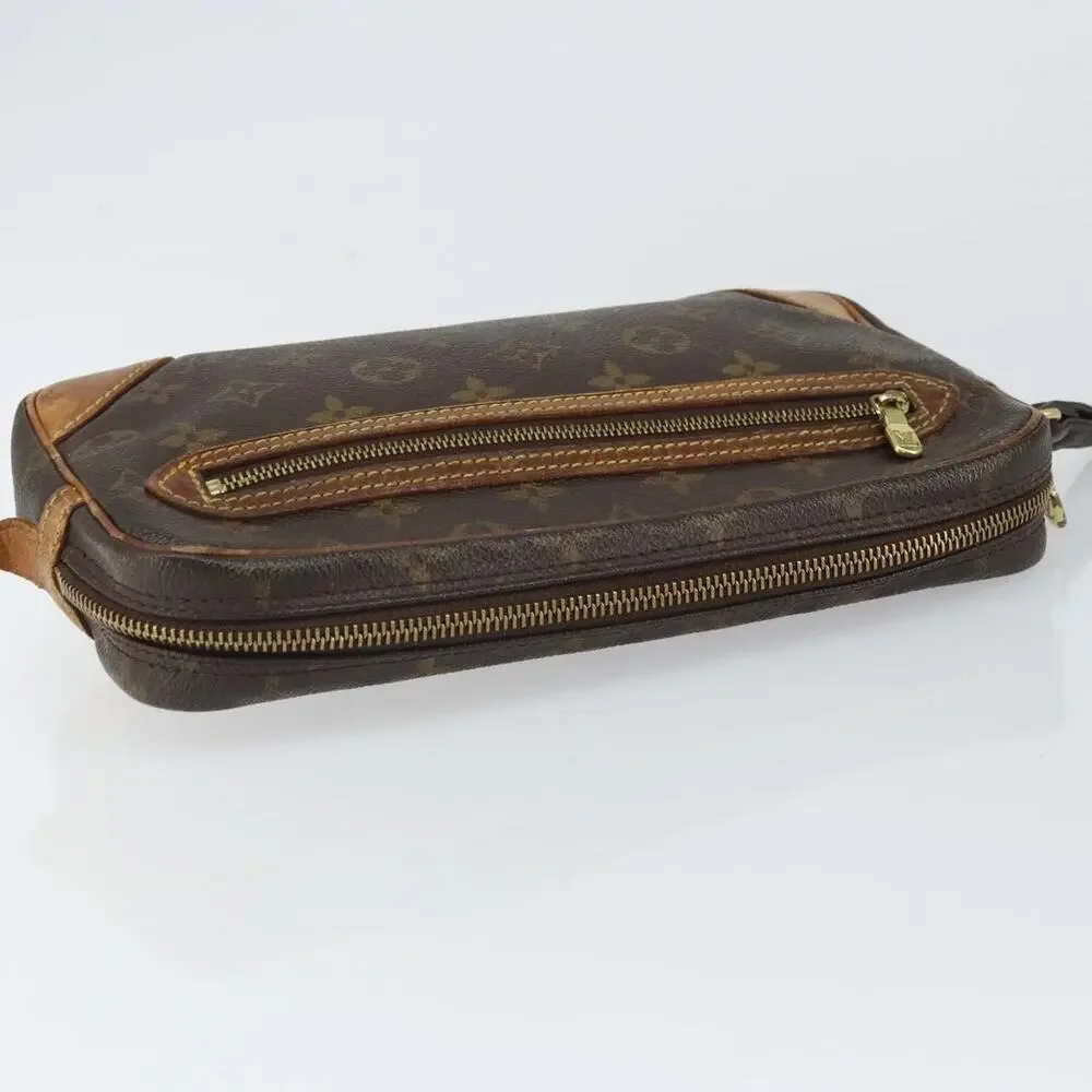 Louis Vuitton Monogram Marly Dragonne GM Clutch Bag Brown